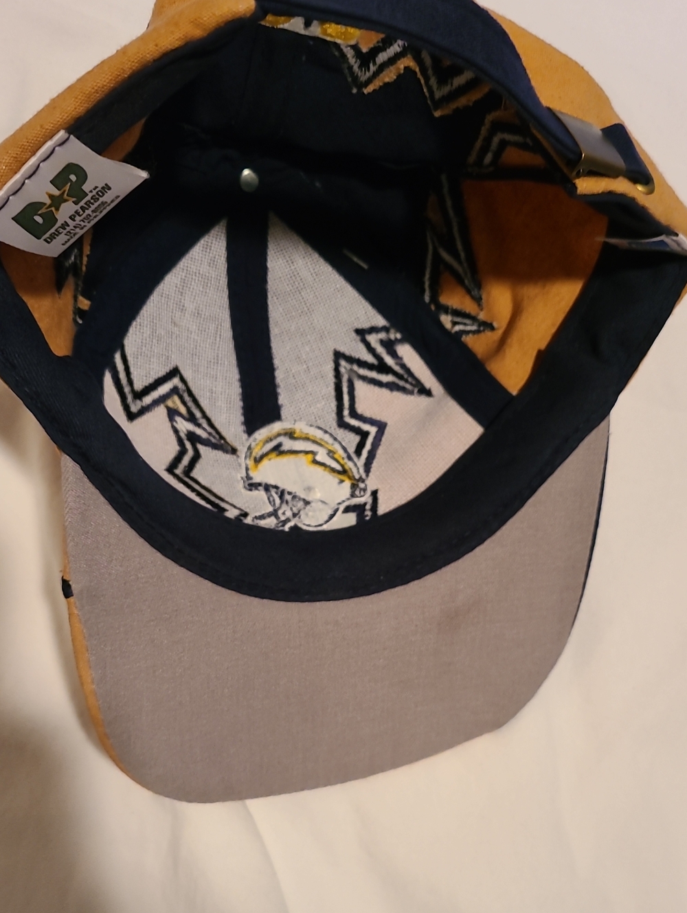 Vintage Drew Pearson San Diego Chargers Jagged Edge Hat Cap Blue Tan NWT Logo - Picture 9 of 16